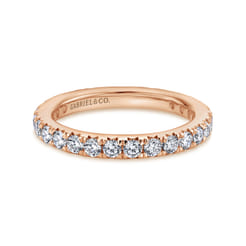 Brasilia - 14K Rose Gold Micro Pave Diamond Eternity Band