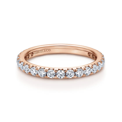 Brasilia - 14K Rose Gold Micro Pave Diamond Eternity Band