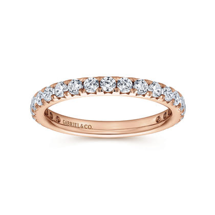 Brasilia - 14K Rose Gold Micro Pave Diamond Eternity Band