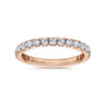 Eternity Band Wedding Ring in 14k Rose Gold with Round Natural Diamond at Gabriel & Co.