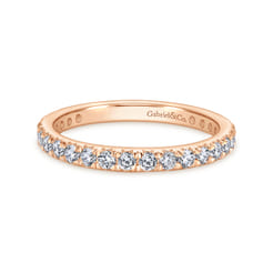 Brasilia - 14K Rose Gold Micro Pave Diamond Eternity Band