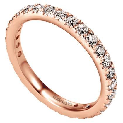 Brasilia - 14K Rose Gold Micro Pave Set Diamond Eternity Band
