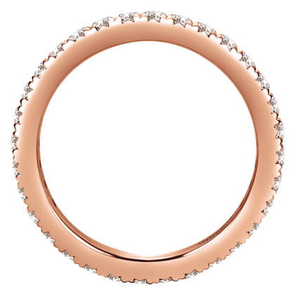 Brasilia - 14K Rose Gold Micro Pave Set Diamond Eternity Band