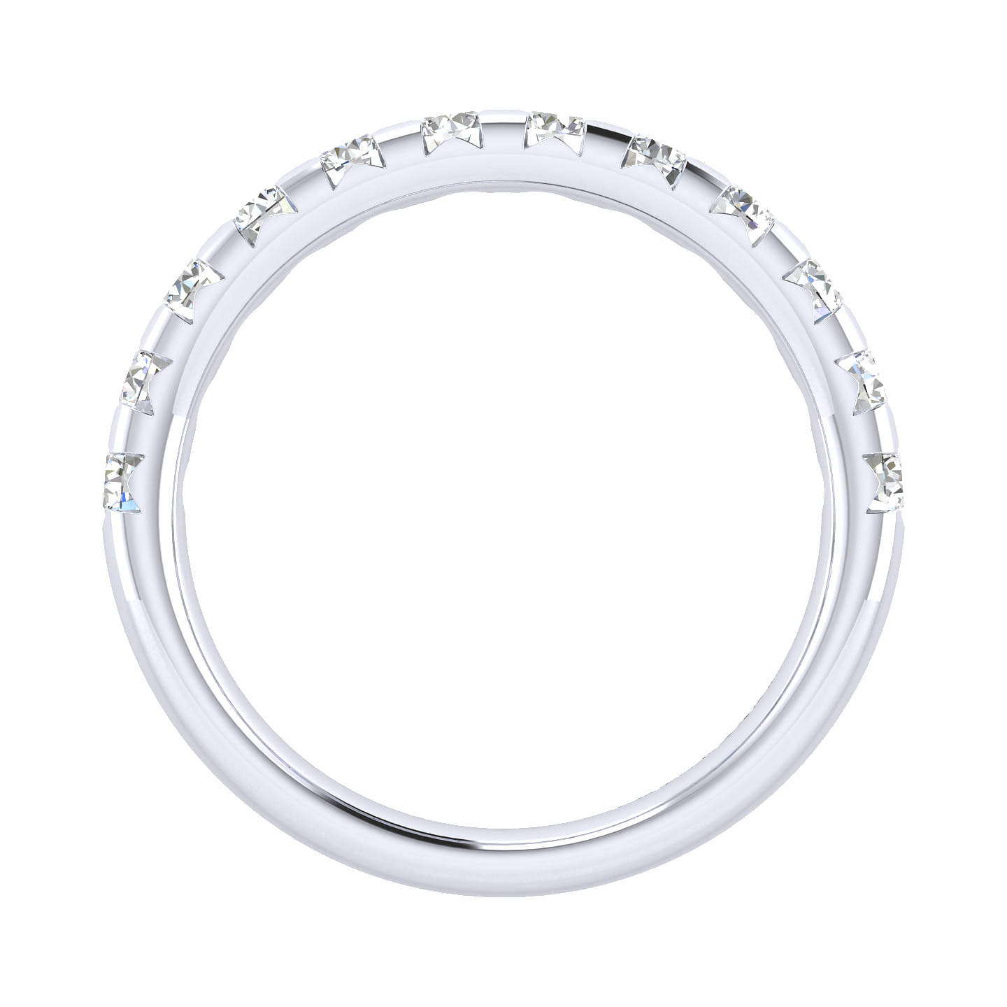 Straight Wedding Ring in 14k White Gold with Round Natural Diamond at Gabriel & Co. - Shot 2