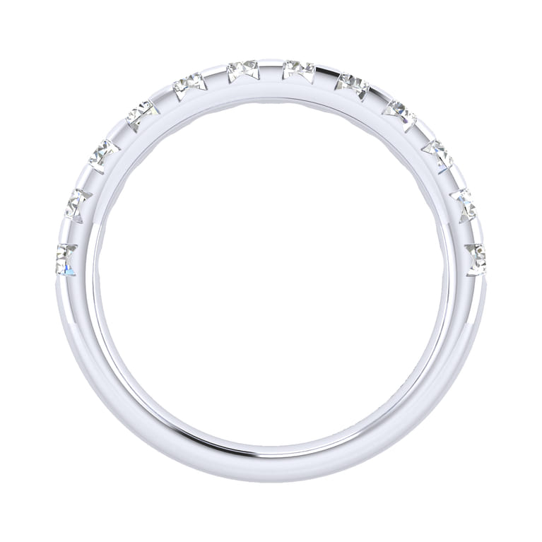 Straight Wedding Ring in 14k White Gold with Round Natural Diamond at Gabriel & Co. - Shot 2