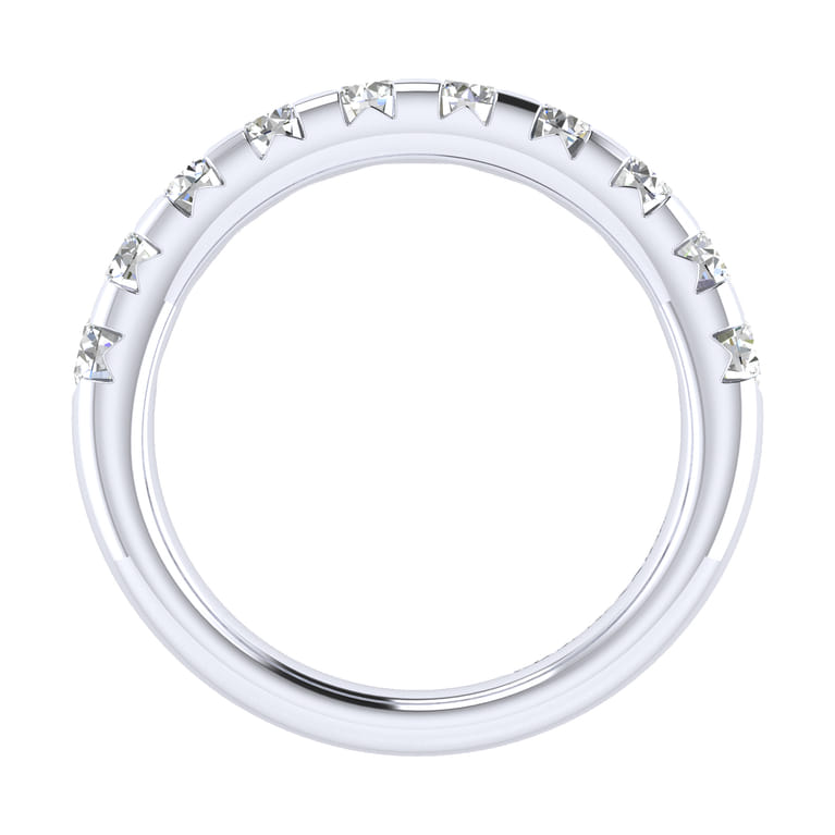 Straight Wedding Ring in 14k White Gold with Round Natural Diamond at Gabriel & Co. - Shot 2