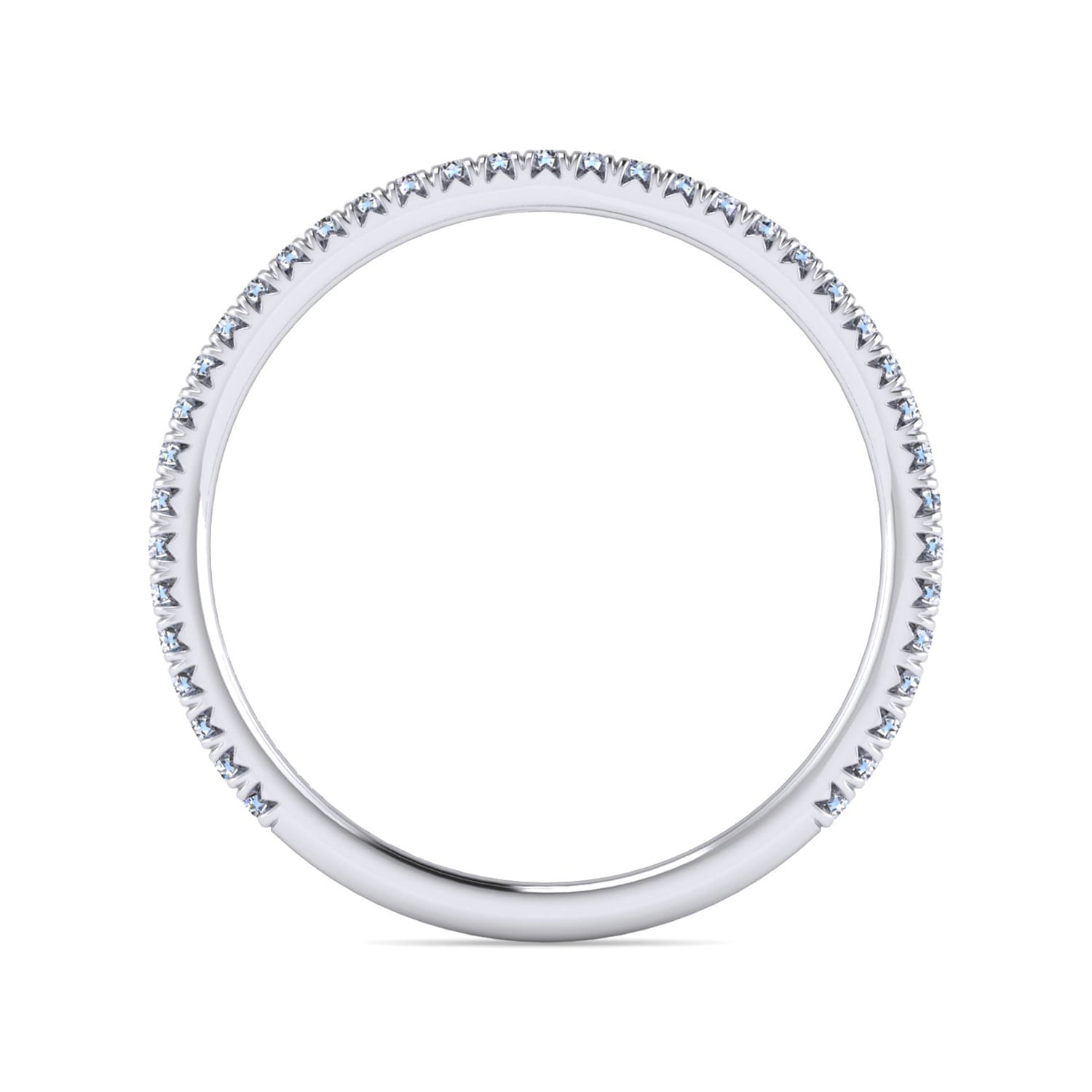 Straight Wedding Ring in 14k White Gold with Round Natural Diamond at Gabriel & Co. - Shot 2