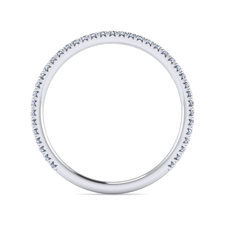 Straight Wedding Ring in 14k White Gold with Round Natural Diamond at Gabriel & Co. - Shot 2