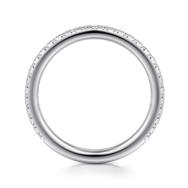 Straight Wedding Ring in 14k White Gold with Round Natural Diamond at Gabriel & Co. - Shot 2