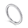 Straight Wedding Ring in 14k White Gold with Round Natural Diamond at Gabriel & Co.