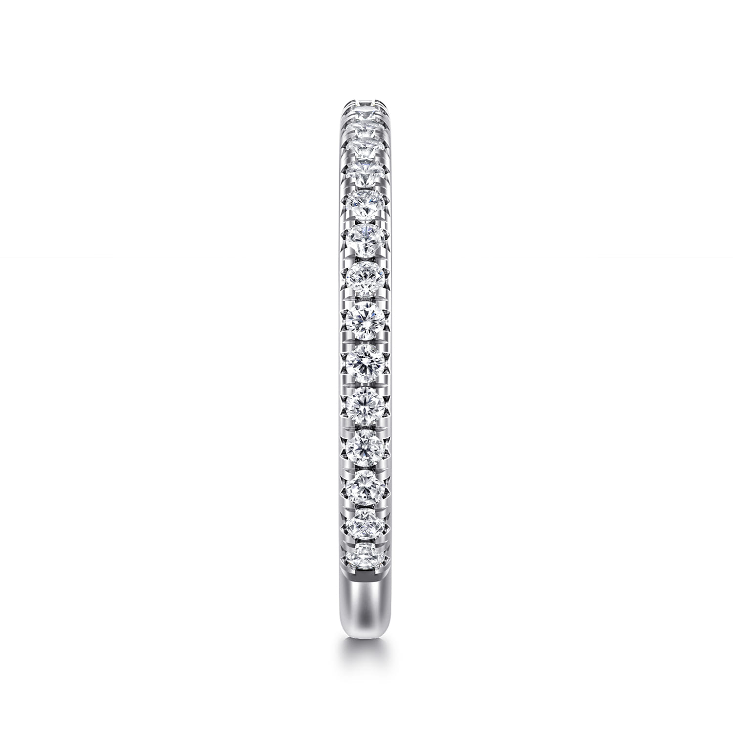Straight Wedding Ring in 14k White Gold with Round Natural Diamond at Gabriel & Co. - Shot 4