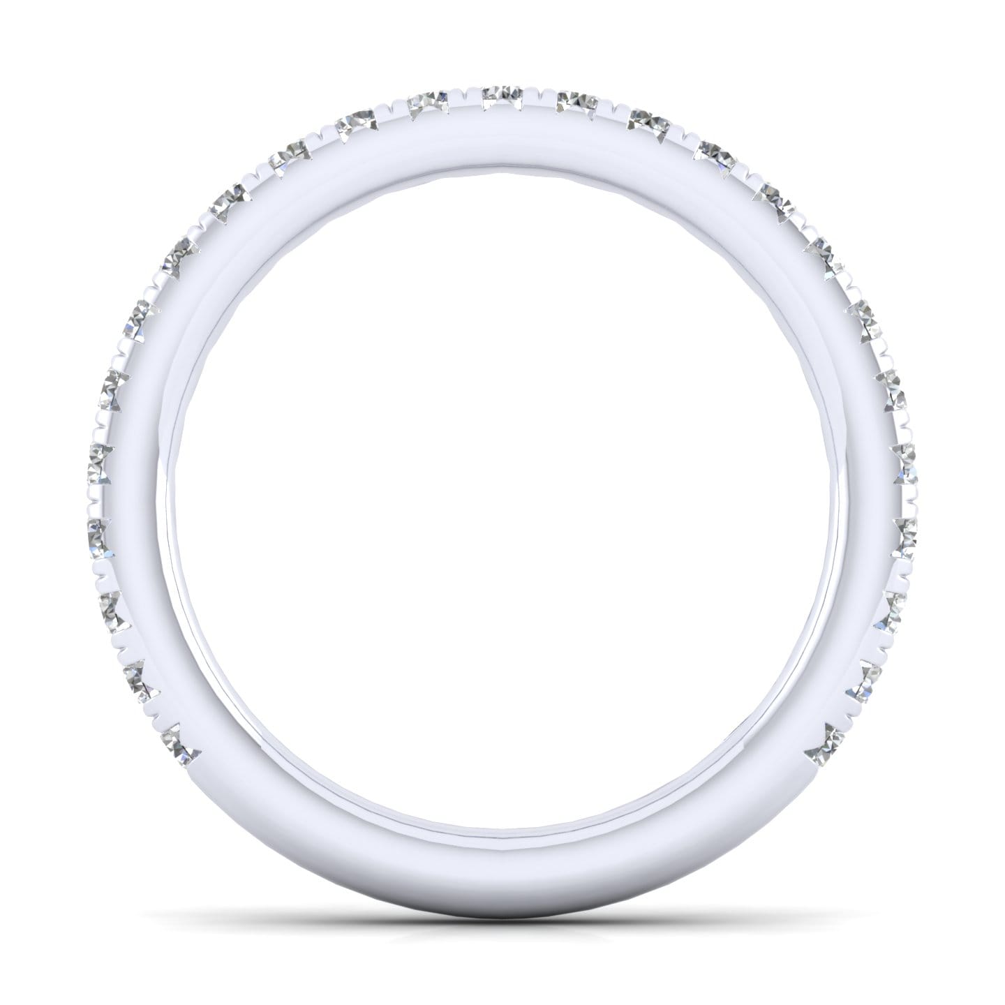 Straight Wedding Ring in 14k White Gold with Round Natural Diamond at Gabriel & Co. - Shot 2