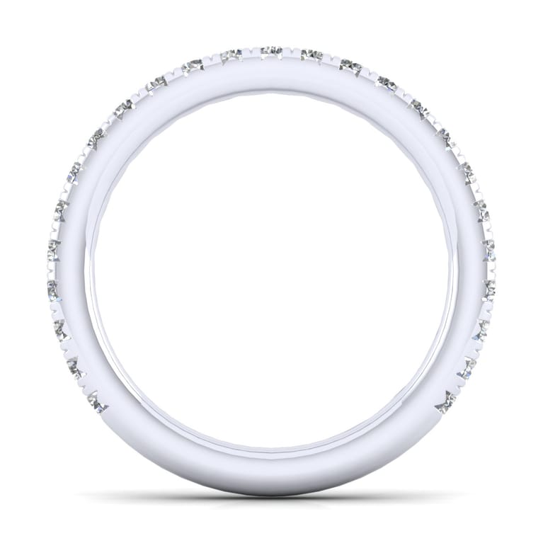 Straight Wedding Ring in 14k White Gold with Round Natural Diamond at Gabriel & Co. - Shot 2