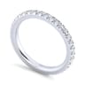 Straight Wedding Ring in 14k White Gold with Round Natural Diamond at Gabriel & Co.