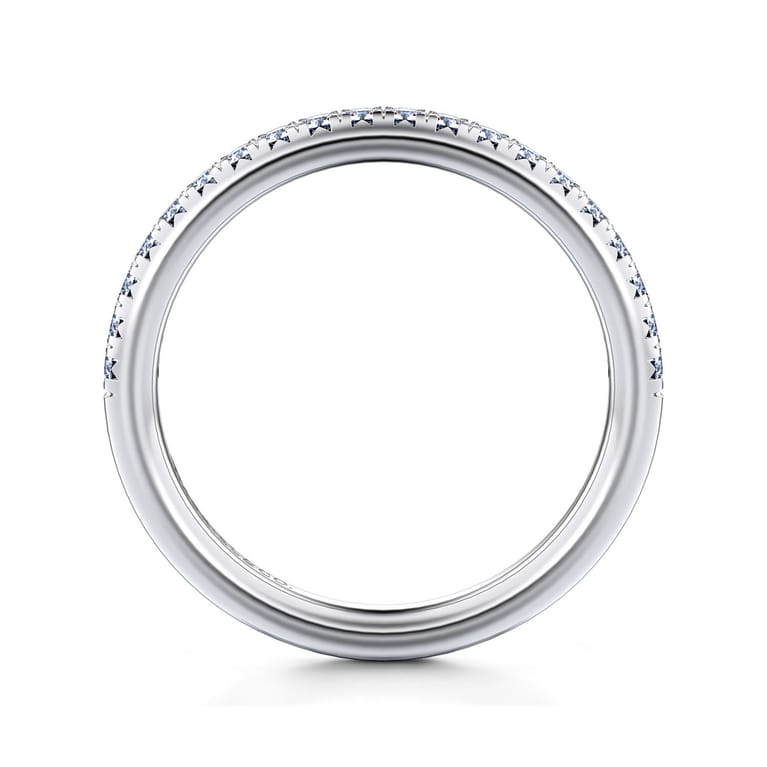 Straight Wedding Ring in 14k White Gold with Round Natural Diamond at Gabriel & Co. - Shot 2