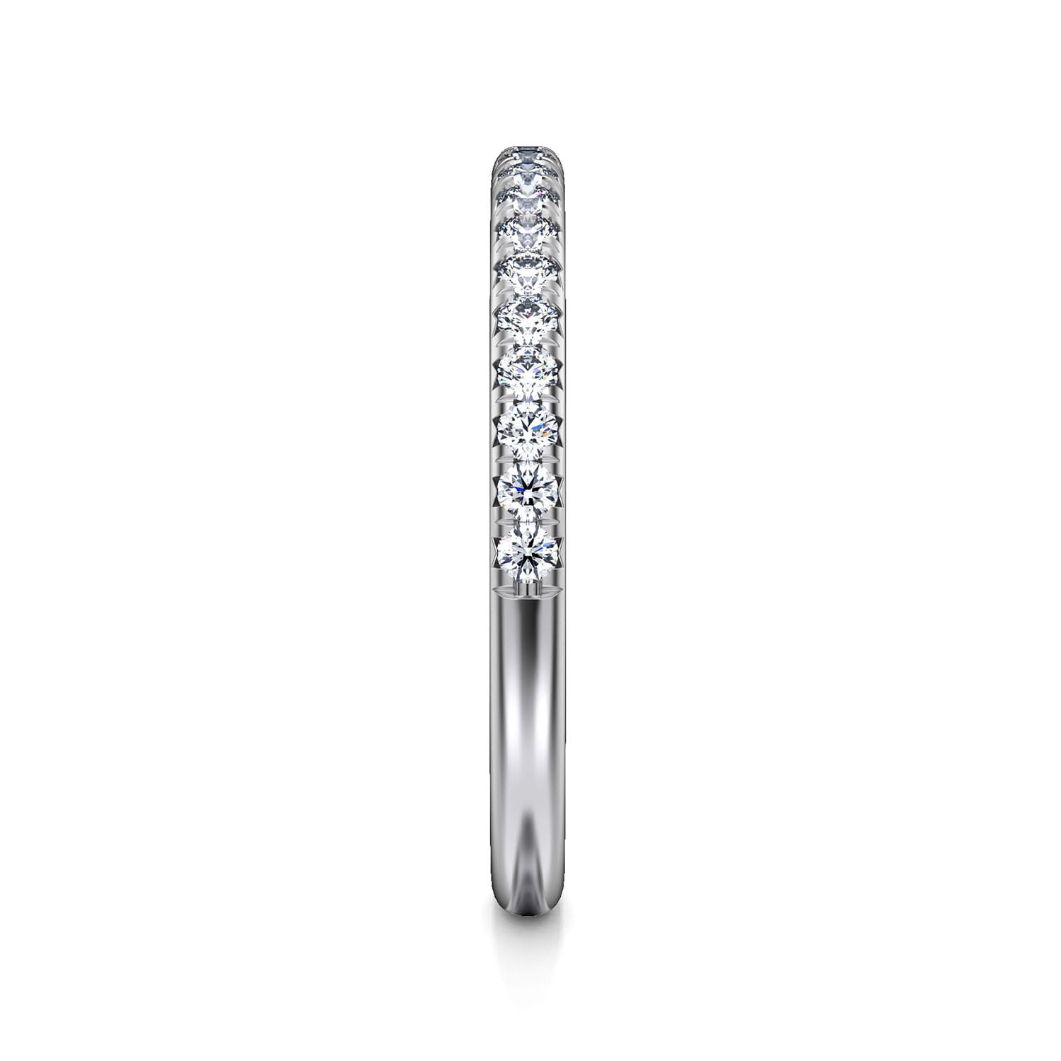 Straight Wedding Ring in 14k White Gold with Round Natural Diamond at Gabriel & Co. - Shot 4