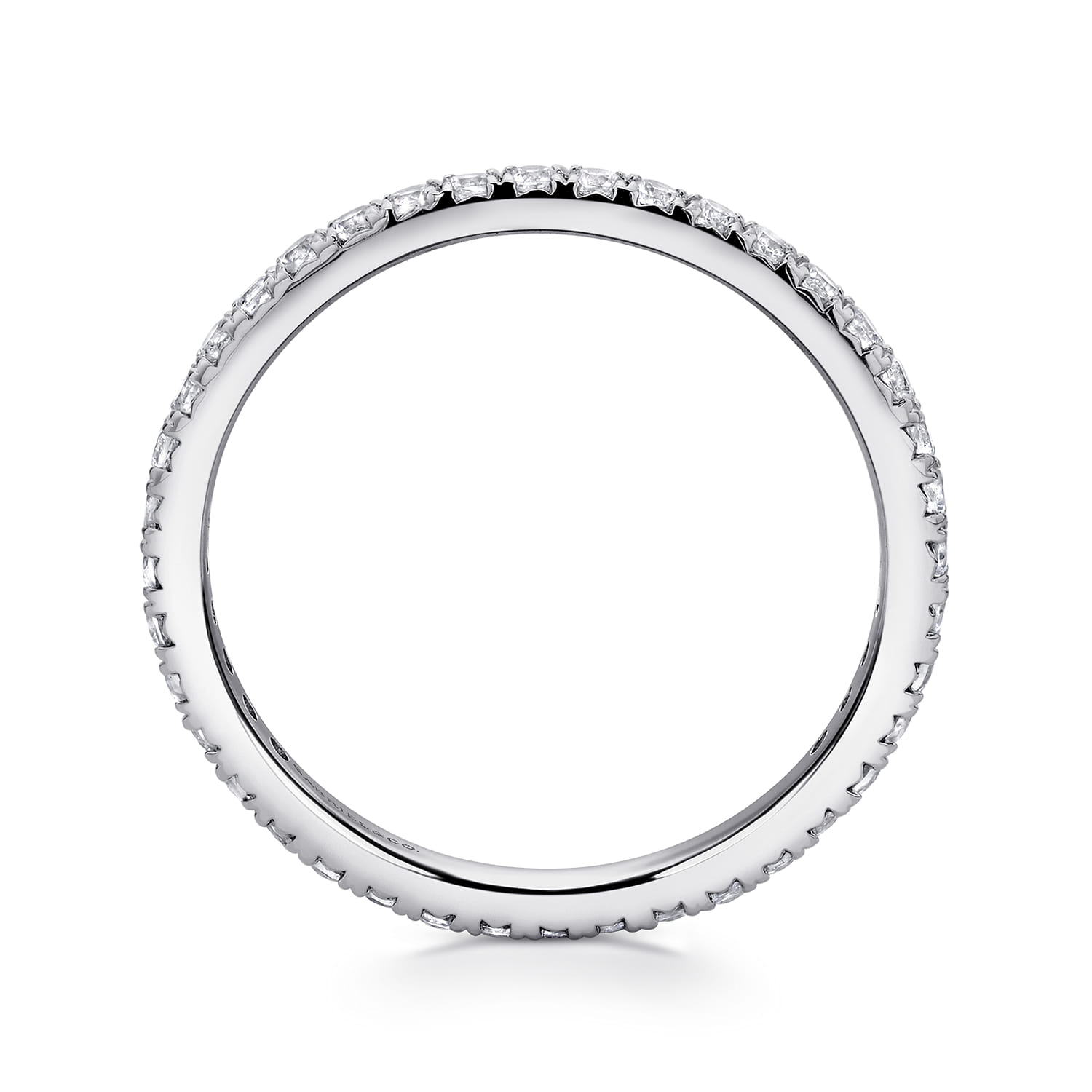Eternity Band Wedding Ring in 14k White Gold with Round Natural Diamond at Gabriel & Co. - Shot 2