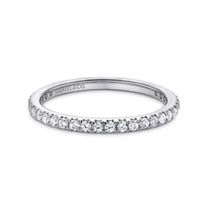 Brasilia - 14K White Gold Micro Pave Diamond Eternity Band