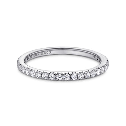 Brasilia - 14K White Gold Micro Pave Diamond Eternity Band
