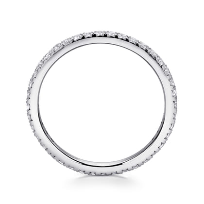 Brasilia - 14K White Gold Micro Pave Diamond Eternity Band