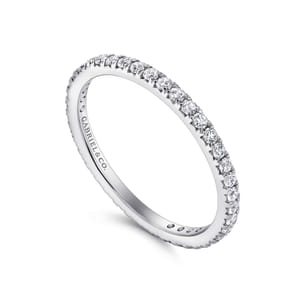 Brasilia - 14K White Gold Micro Pave Diamond Eternity Band