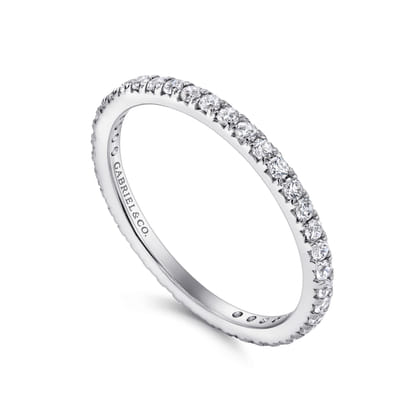 Brasilia - 14K White Gold Micro Pave Diamond Eternity Band