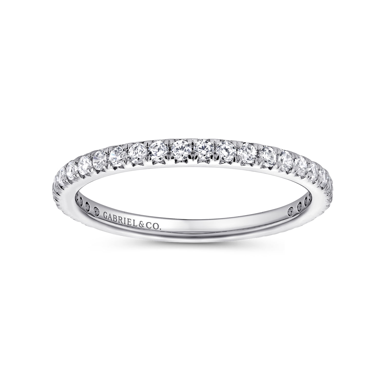 Brasilia - 14K White Gold Micro Pave Diamond Eternity Band