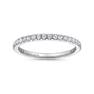 Brasilia - 14K White Gold Micro Pave Diamond Eternity Band
