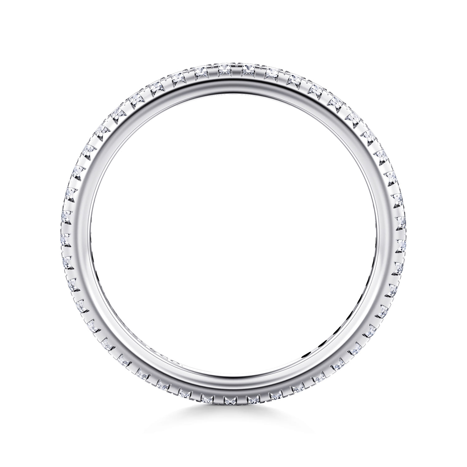 Eternity Band Wedding Ring in 14k White Gold with Round Natural Diamond at Gabriel & Co. - Shot 2