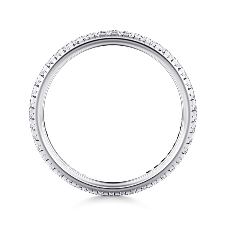 Eternity Band Wedding Ring in 14k White Gold with Round Natural Diamond at Gabriel & Co. - Shot 2