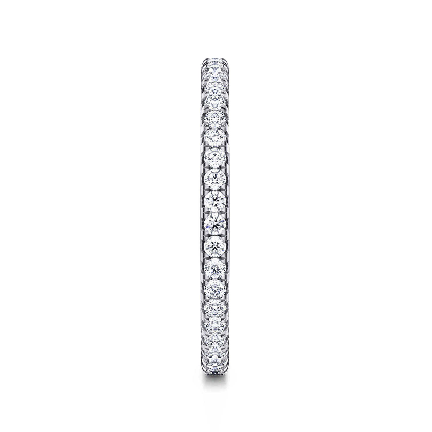 Eternity Band Wedding Ring in 14k White Gold with Round Natural Diamond at Gabriel & Co. - Shot 4