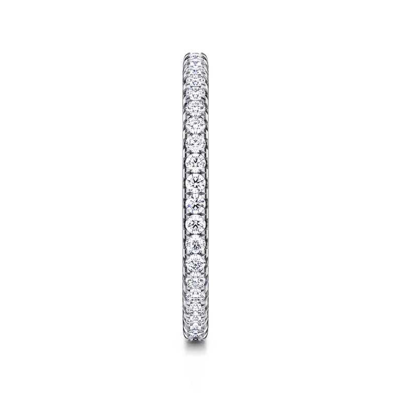 Eternity Band Wedding Ring in 14k White Gold with Round Natural Diamond at Gabriel & Co. - Shot 4