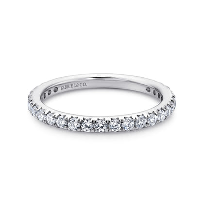 Brasilia - 14K White Gold Micro Pave Diamond Eternity Band