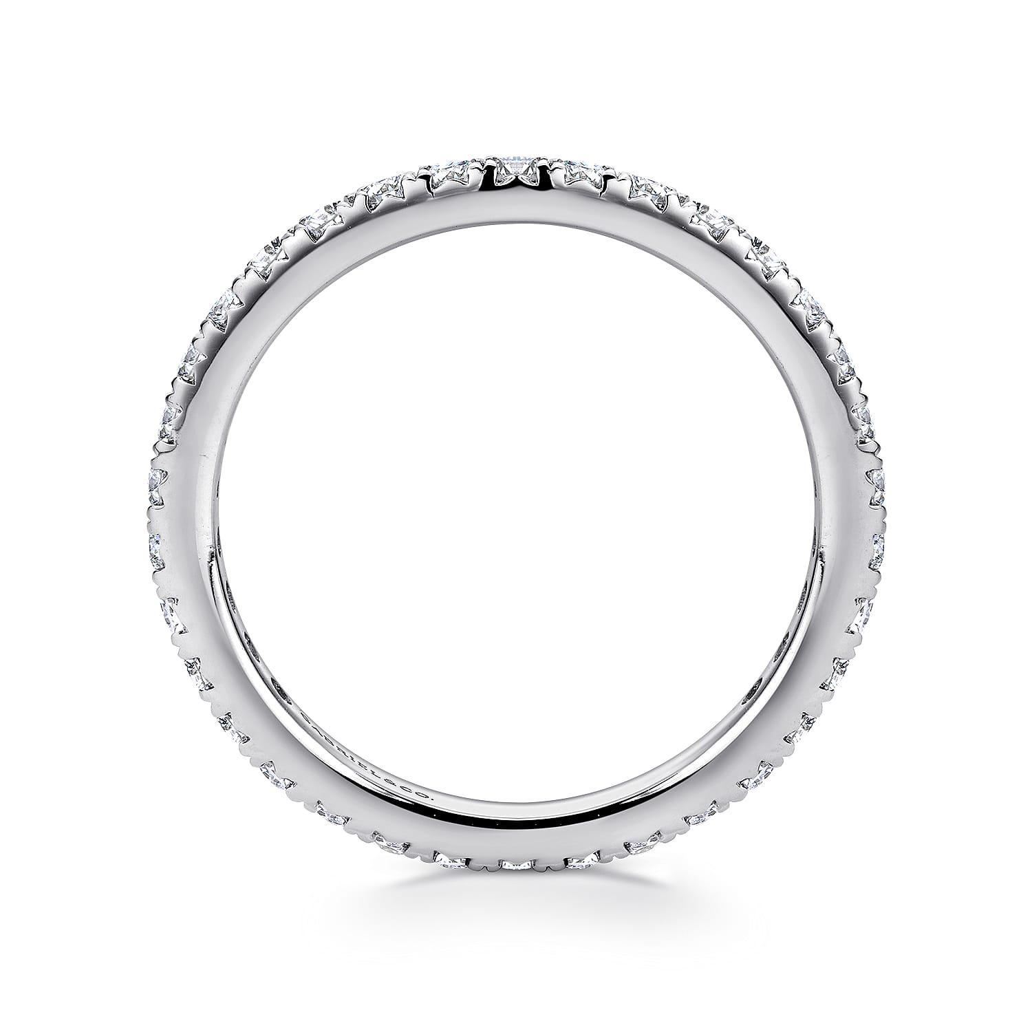 Eternity Band Wedding Ring in 14k White Gold with Round Natural Diamond at Gabriel & Co. - Shot 2