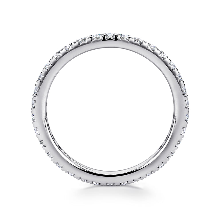 Eternity Band Wedding Ring in 14k White Gold with Round Natural Diamond at Gabriel & Co. - Shot 2