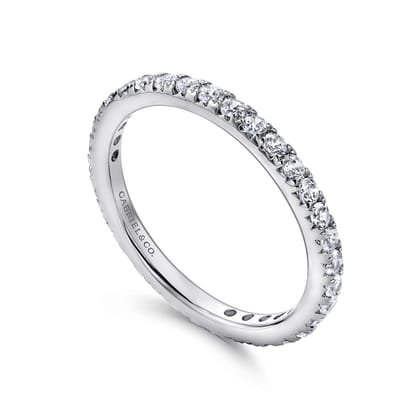 Brasilia - 14K White Gold Micro Pave Diamond Eternity Band