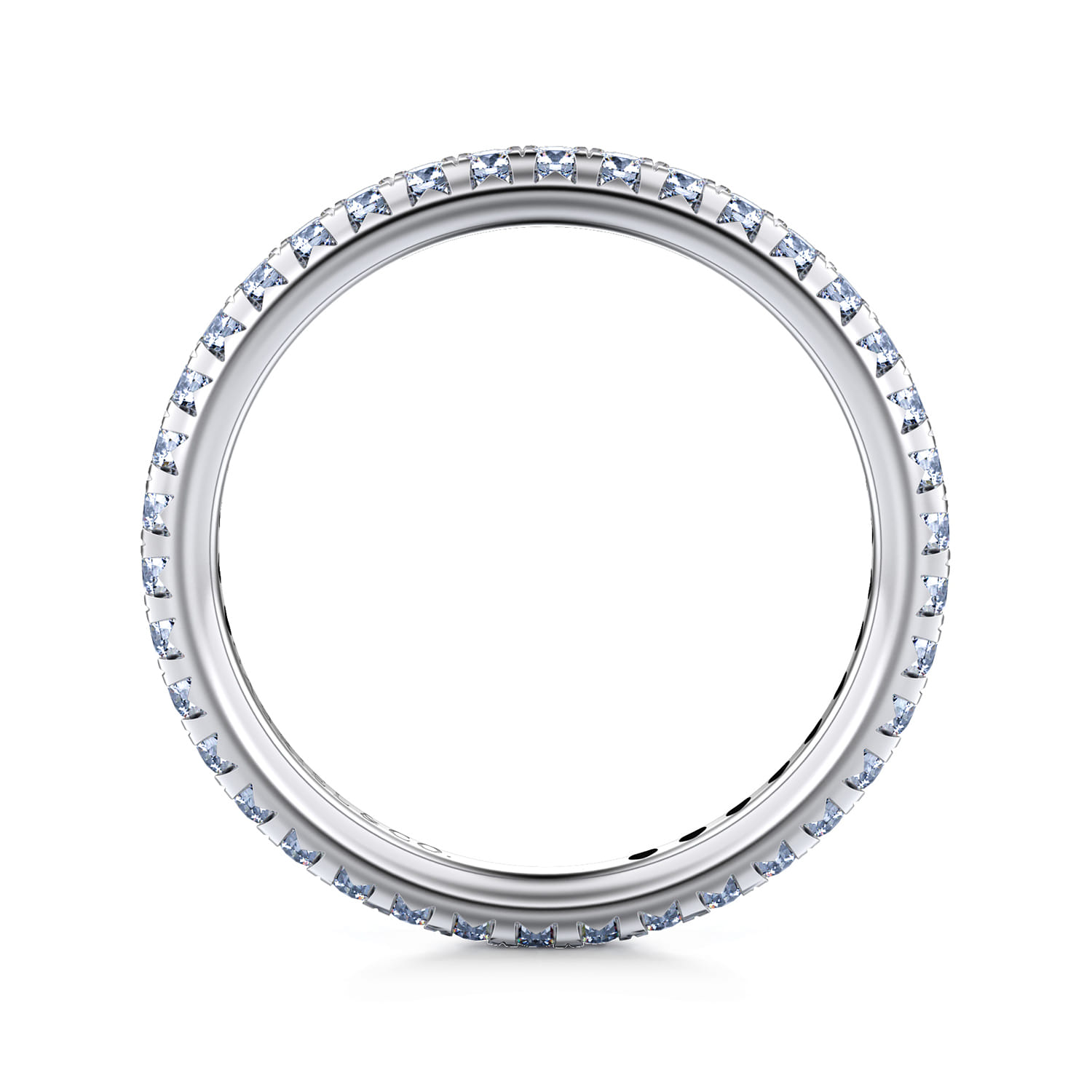 Eternity Band Wedding Ring in 14k White Gold with Round Natural Diamond at Gabriel & Co. - Shot 2