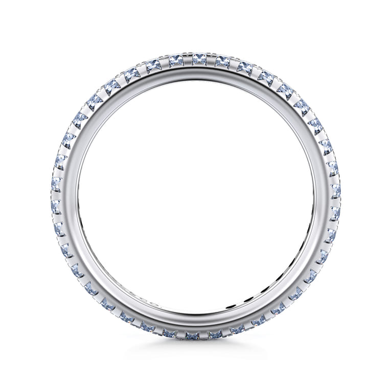 Eternity Band Wedding Ring in 14k White Gold with Round Natural Diamond at Gabriel & Co. - Shot 2