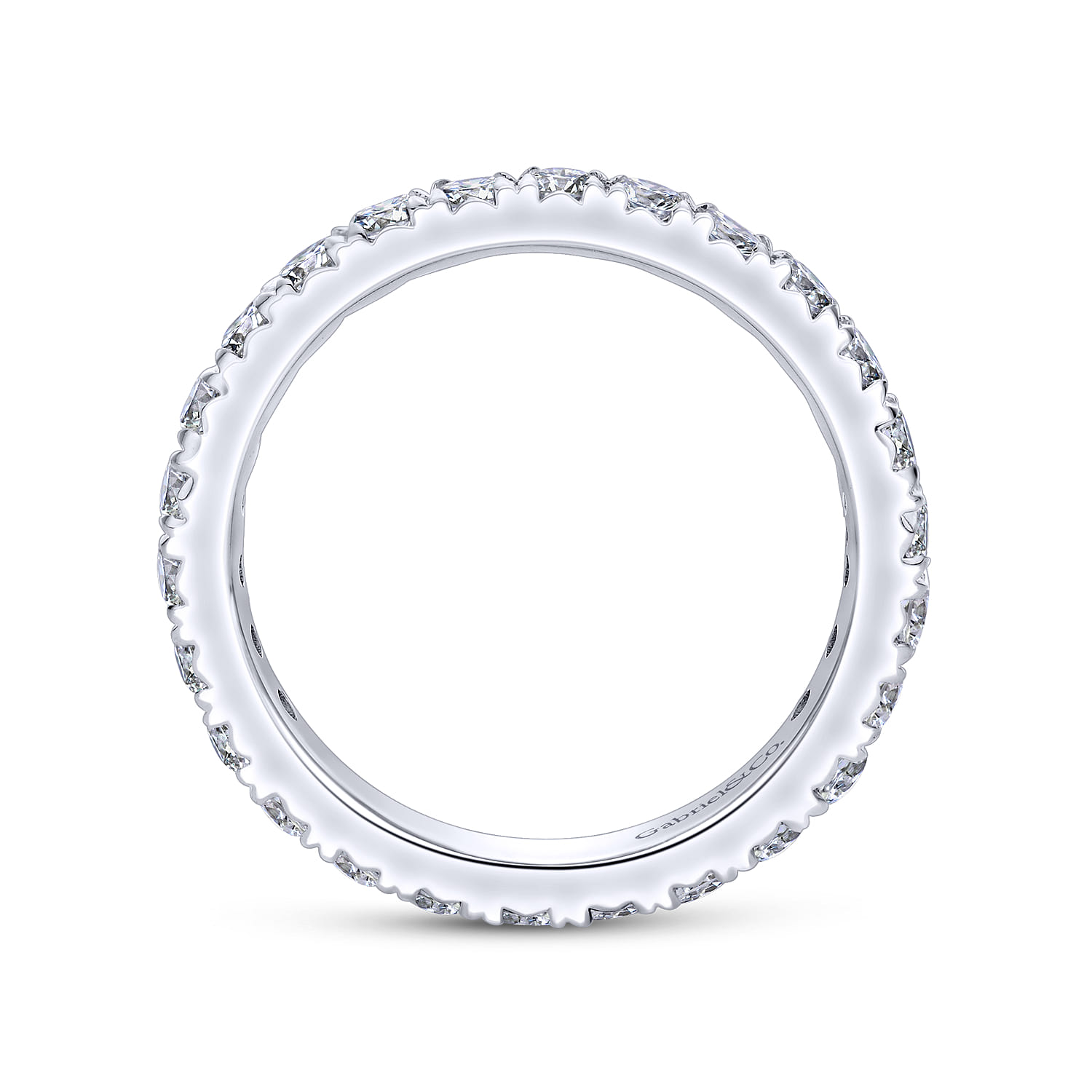Eternity Band Wedding Ring in 14k White Gold with Round Natural Diamond at Gabriel & Co. - Shot 2