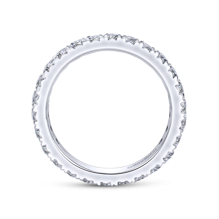 Eternity Band Wedding Ring in 14k White Gold with Round Natural Diamond at Gabriel & Co. - Shot 2
