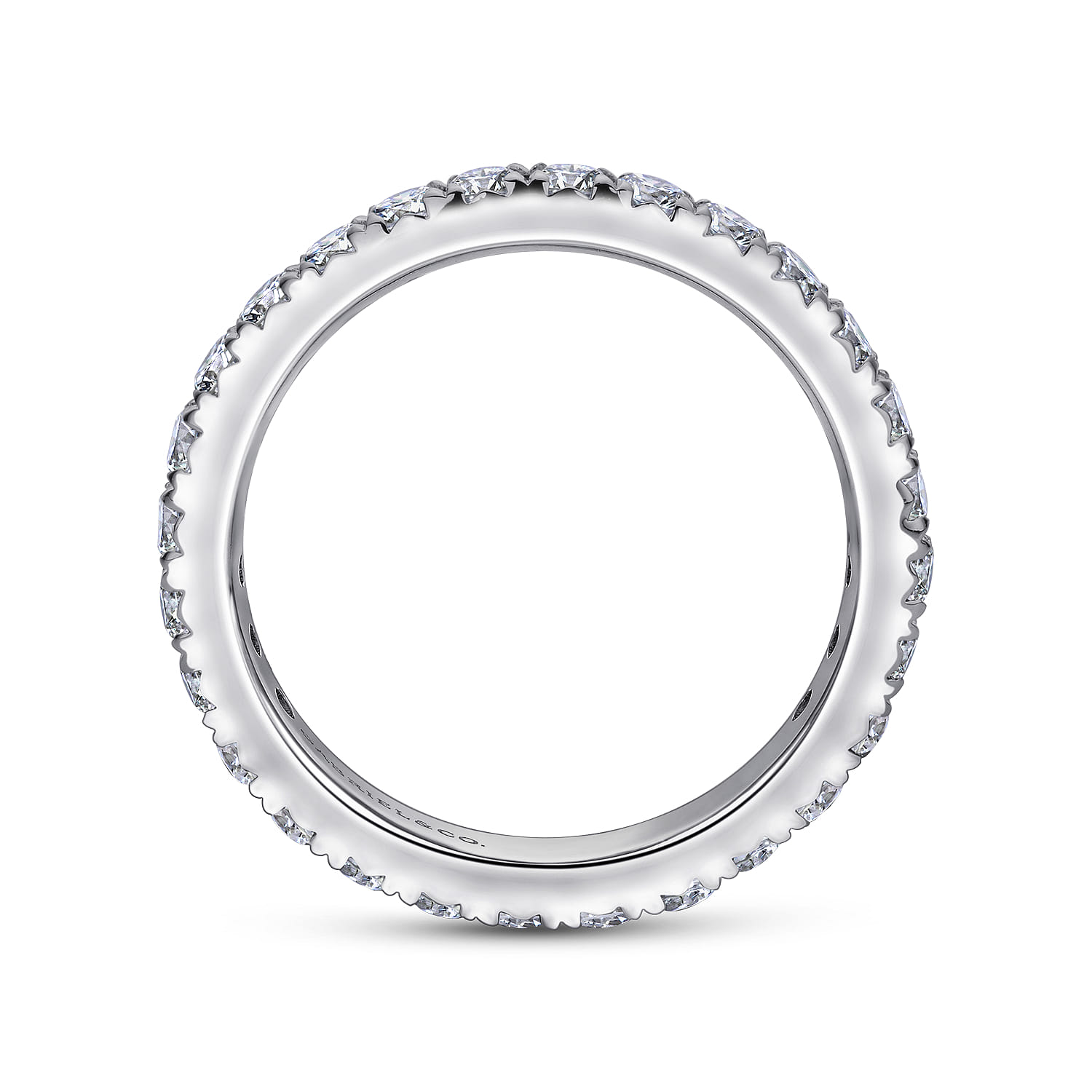 Eternity Band Wedding Ring in 14k White Gold with Round Natural Diamond at Gabriel & Co. - Shot 2