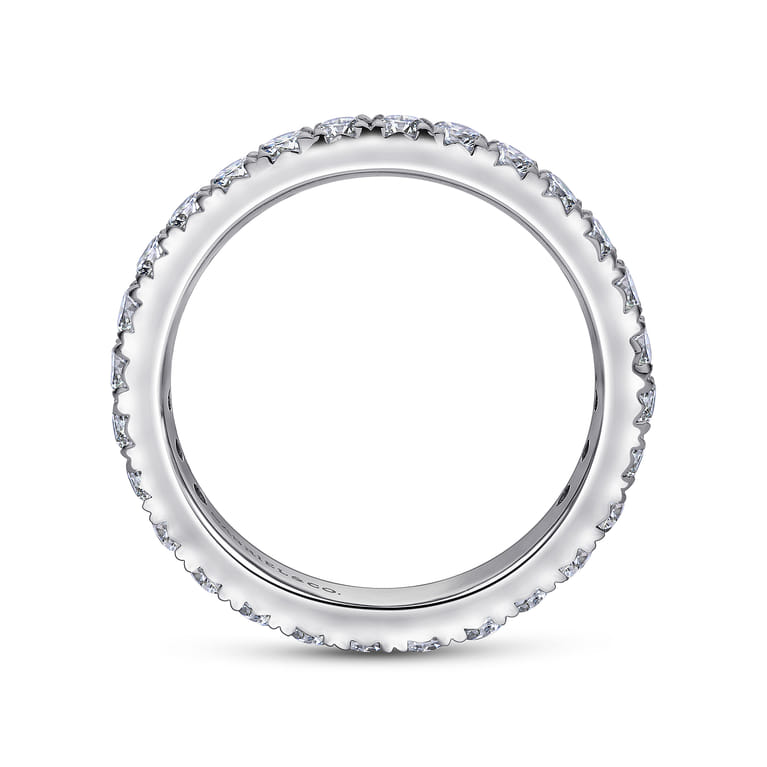 Eternity Band Wedding Ring in 14k White Gold with Round Natural Diamond at Gabriel & Co. - Shot 2