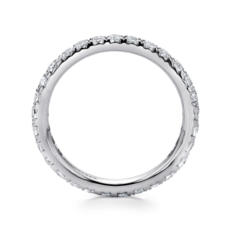 Eternity Band Wedding Ring in 14k White Gold with Round Natural Diamond at Gabriel & Co. - Shot 2
