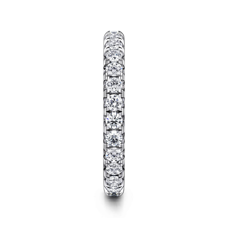 Eternity Band Wedding Ring in 14k White Gold with Round Natural Diamond at Gabriel & Co. - Shot 4