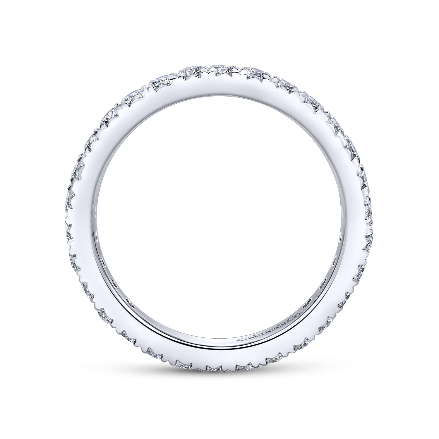 Eternity Band Wedding Ring in 14k White Gold with Round Natural Diamond at Gabriel & Co. - Shot 2