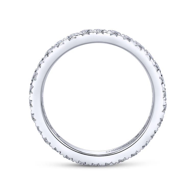 Eternity Band Wedding Ring in 14k White Gold with Round Natural Diamond at Gabriel & Co. - Shot 2