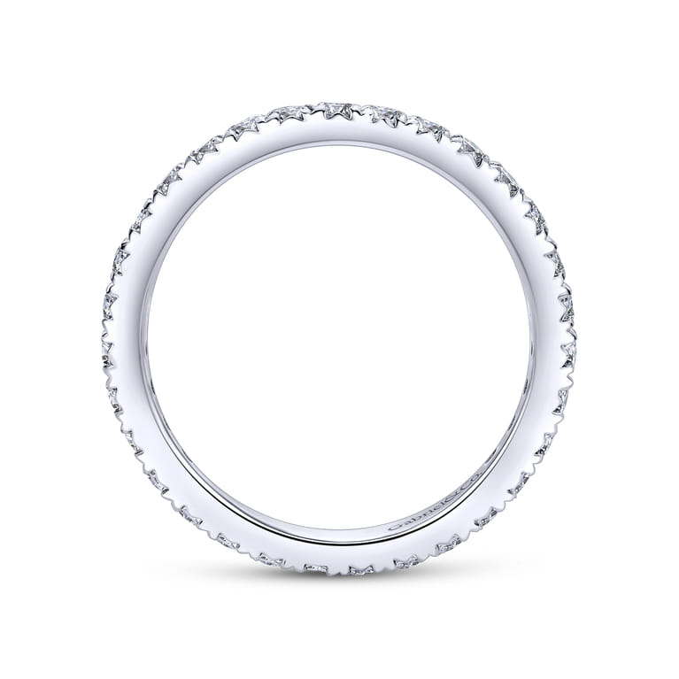 Eternity Band Wedding Ring in 14k White Gold with Round Natural Diamond at Gabriel & Co. - Shot 2