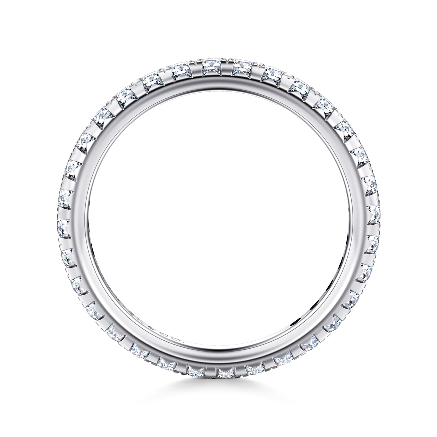 Eternity Band Wedding Ring in 14k White Gold with Round Natural Diamond at Gabriel & Co. - Shot 2