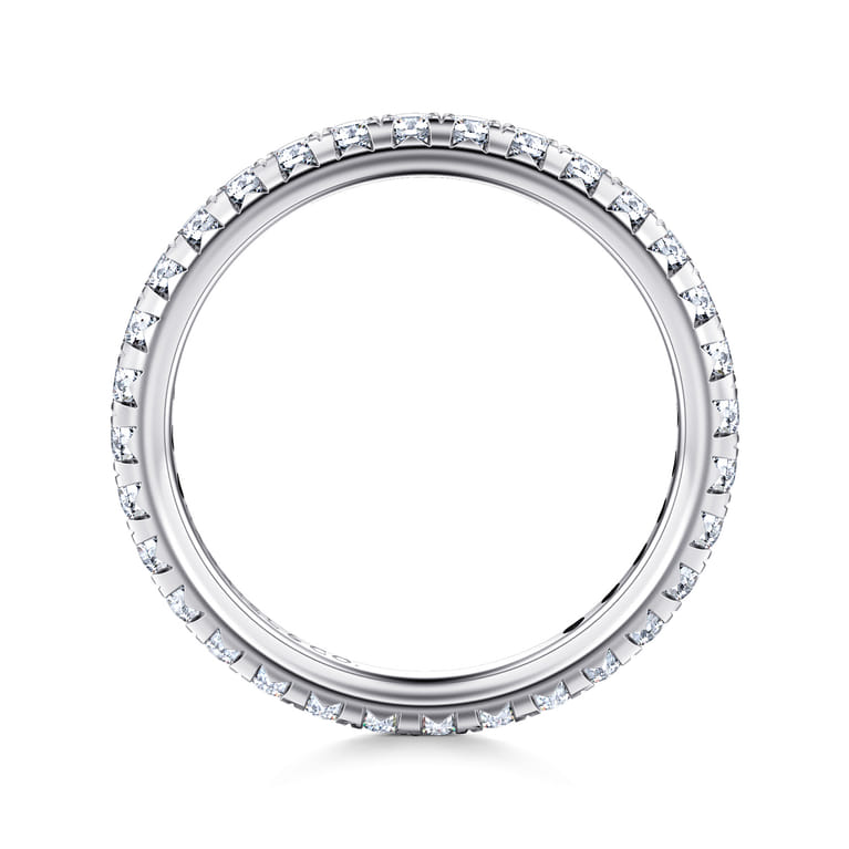 Eternity Band Wedding Ring in 14k White Gold with Round Natural Diamond at Gabriel & Co. - Shot 2