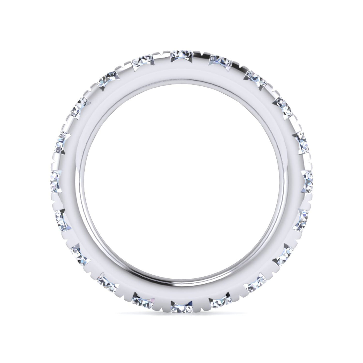 Eternity Band Wedding Ring in 14k White Gold with Round Natural Diamond at Gabriel & Co. - Shot 2
